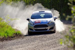 John Wolff / Boyd Smith Ford Fiesta at the finish of SS6, Spur 2 Cutoff II.