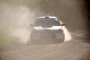 Jason Cook / Maggie Tu Subaru WRX at the finish of SS6, Spur 2 Cutoff II.