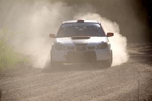 Jason Cook / Maggie Tu Subaru WRX at the finish of SS6, Spur 2 Cutoff II.