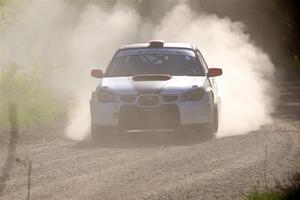 Jason Cook / Maggie Tu Subaru WRX at the finish of SS6, Spur 2 Cutoff II.