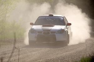 Jason Cook / Maggie Tu Subaru WRX at the finish of SS6, Spur 2 Cutoff II.