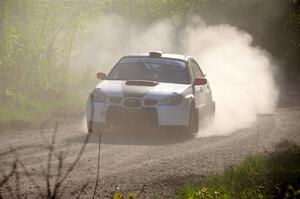 Jason Cook / Maggie Tu Subaru WRX at the finish of SS6, Spur 2 Cutoff II.