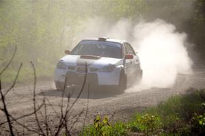 Jason Cook / Maggie Tu Subaru WRX at the finish of SS6, Spur 2 Cutoff II.