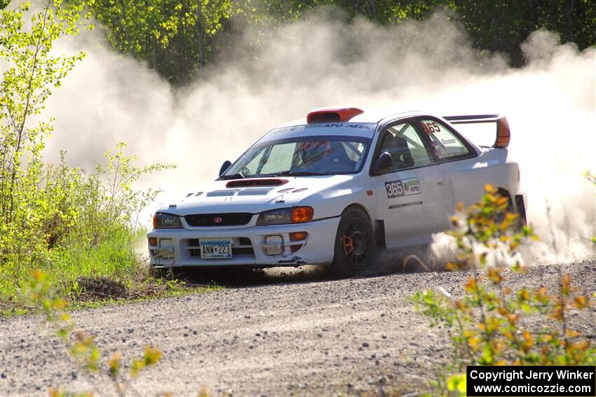 Richard Donovan / Greg Donovan Subaru Impreza at the finish of SS6, Spur 2 Cutoff II.