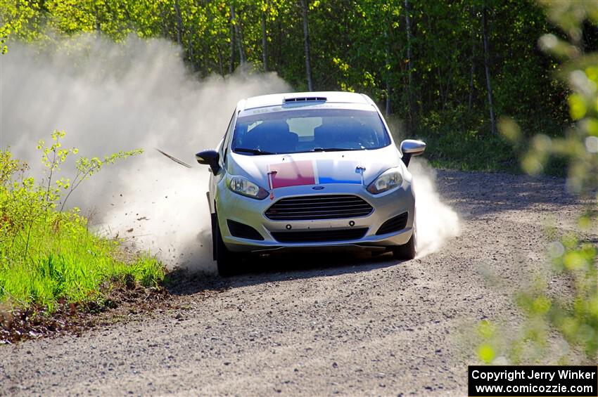 John Wolff / Boyd Smith Ford Fiesta at the finish of SS6, Spur 2 Cutoff II.