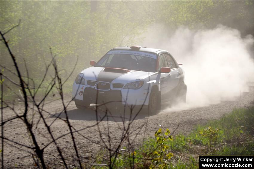 Jason Cook / Maggie Tu Subaru WRX at the finish of SS6, Spur 2 Cutoff II.