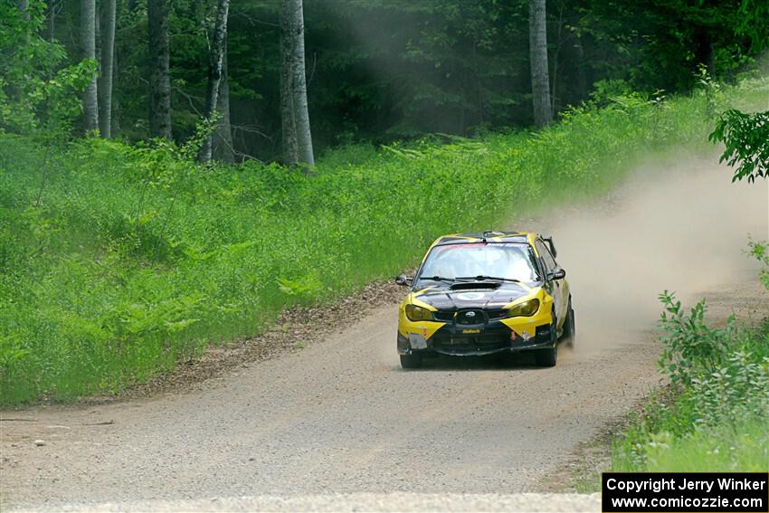 Colin Schulz / Ian Nelson Subaru WRX STi on SS1, Camp 3 North.