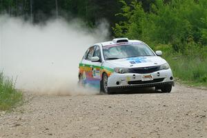 Sam Jacques / Trevor LaCombe Subaru Impreza on SS1, Camp 3 North.