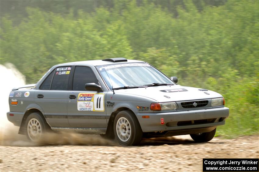 Dexter Clark / Jon McCallie Nissan Sentra SE-R on SS1, Camp 3 North.