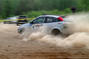 Srikanth Nayini / Otis Lee Miller Ford Focus SVT slides to a stop on SS2, Skunk Creek.