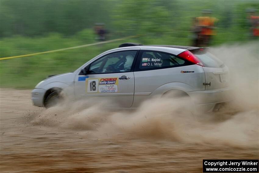 Srikanth Nayini / Otis Lee Miller Ford Focus SVT slides to a stop on SS2, Skunk Creek.