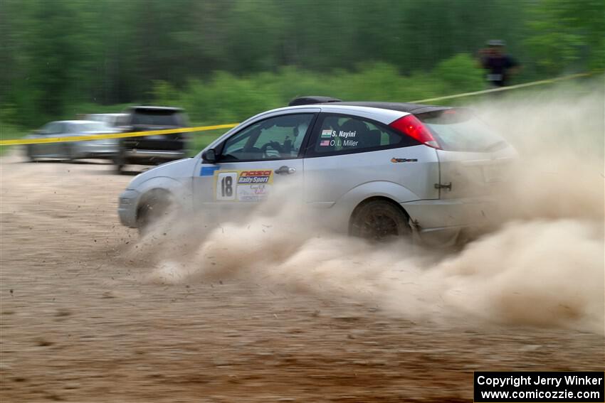 Srikanth Nayini / Otis Lee Miller Ford Focus SVT slides to a stop on SS2, Skunk Creek.