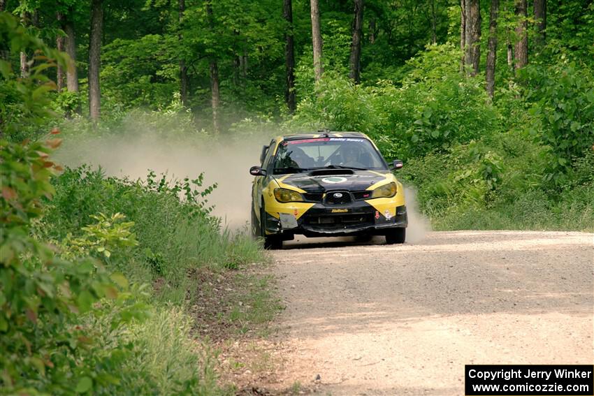 Colin Schulz / Ian Nelson Subaru WRX STi on SS3, Woodtick Hollow.