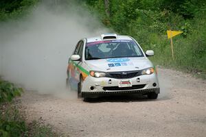 Sam Jacques / Trevor LaCombe Subaru Impreza on SS3, Woodtick Hollow.