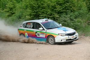 Sam Jacques / Trevor LaCombe Subaru Impreza on SS3, Woodtick Hollow.