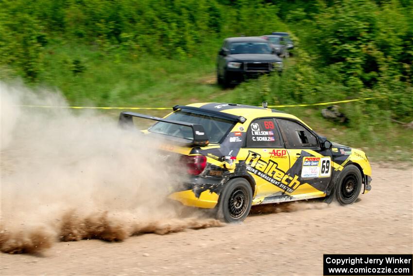 Colin Schulz / Ian Nelson Subaru WRX STi on SS3, Woodtick Hollow.