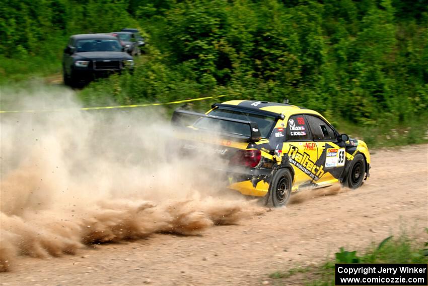 Colin Schulz / Ian Nelson Subaru WRX STi on SS3, Woodtick Hollow.