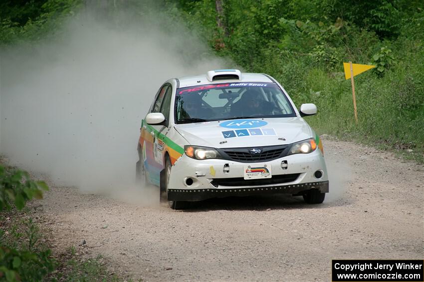 Sam Jacques / Trevor LaCombe Subaru Impreza on SS3, Woodtick Hollow.