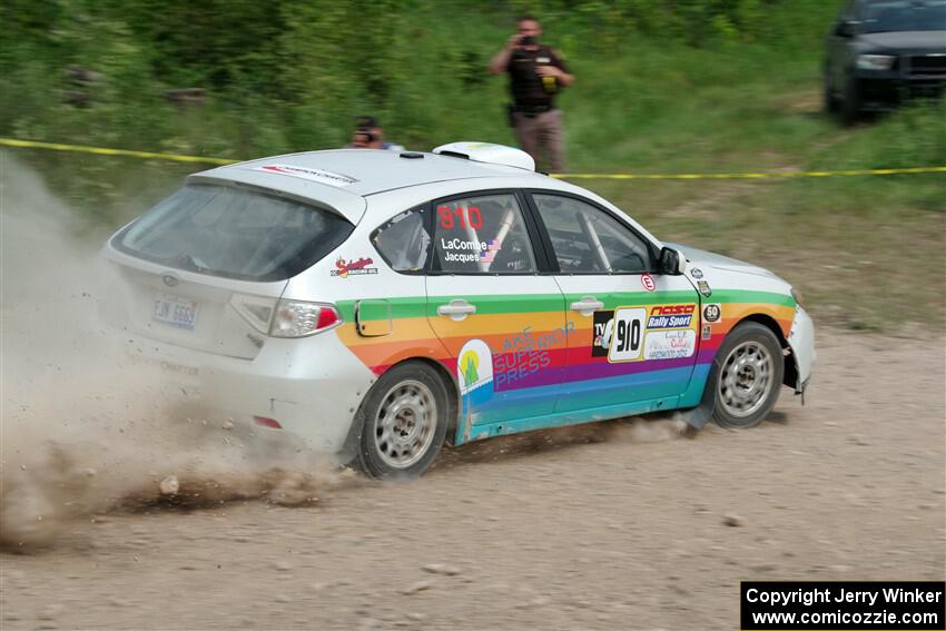 Sam Jacques / Trevor LaCombe Subaru Impreza on SS3, Woodtick Hollow.