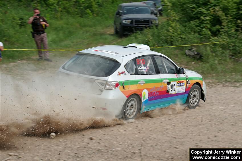 Sam Jacques / Trevor LaCombe Subaru Impreza on SS3, Woodtick Hollow.