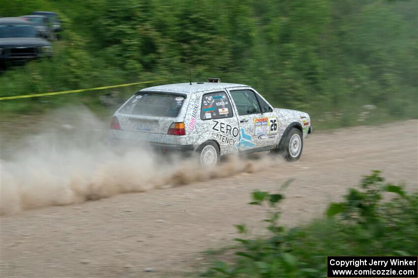 Mark Rokus / Mike Van Alphen VW GTI on SS3, Woodtick Hollow.