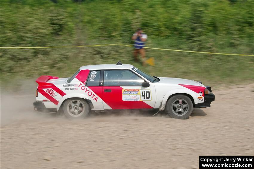 Eric Anderson / Taylor Haelterman Toyota Celica GTS on SS3, Woodtick Hollow.