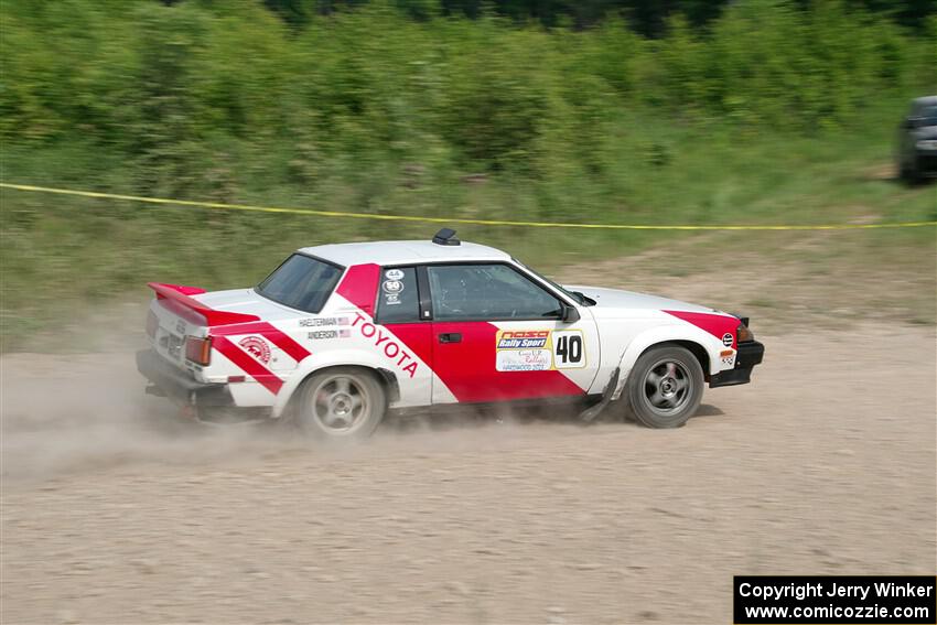 Eric Anderson / Taylor Haelterman Toyota Celica GTS on SS3, Woodtick Hollow.