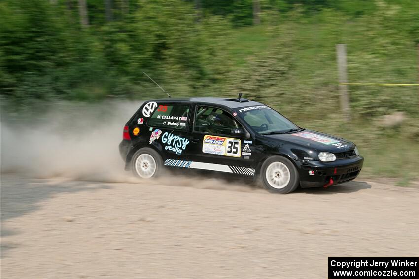 Chase Blakely / Mike Callaway VW GTI on SS3, Woodtick Hollow.