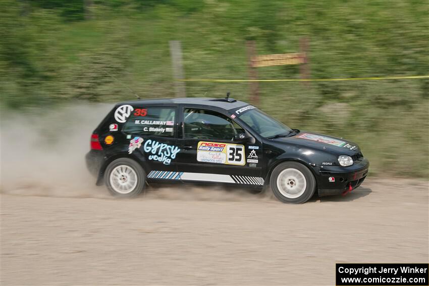 Chase Blakely / Mike Callaway VW GTI on SS3, Woodtick Hollow.