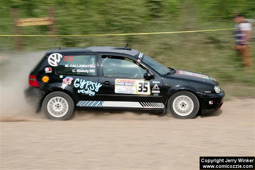 Chase Blakely / Mike Callaway VW GTI on SS3, Woodtick Hollow.