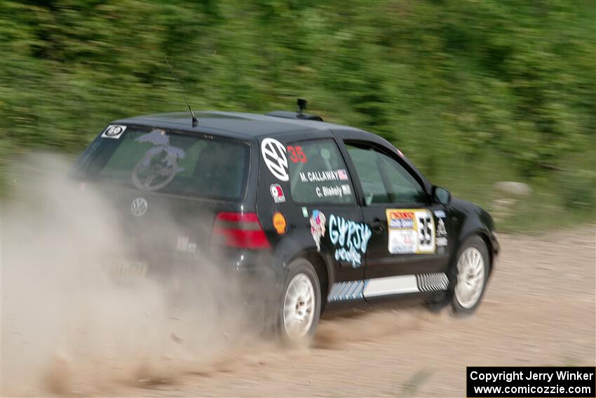 Chase Blakely / Mike Callaway VW GTI on SS3, Woodtick Hollow.