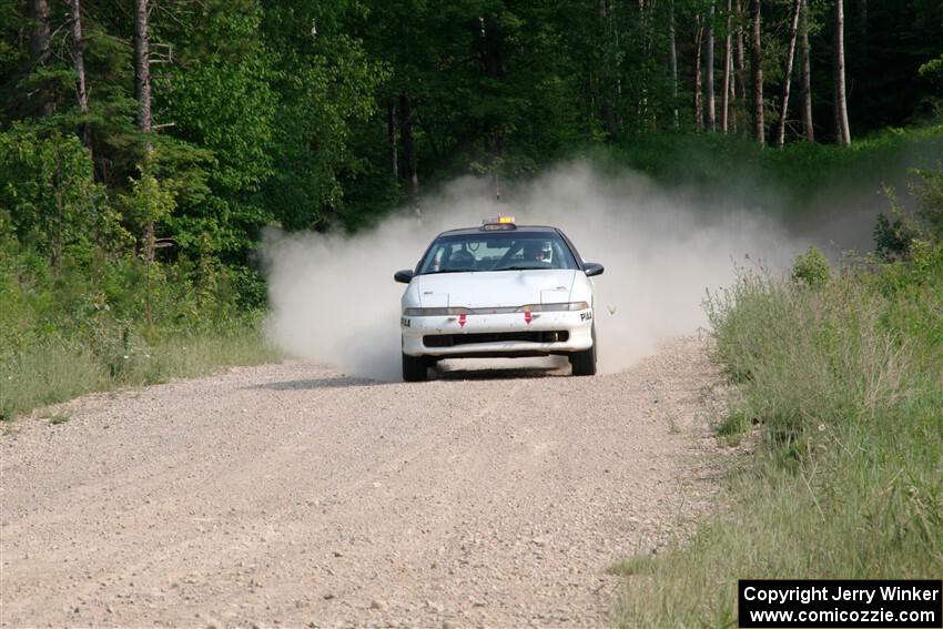 The '0' car, a Mitshibishi Eclipse GSX, on SS4, Hollow Woodtick.