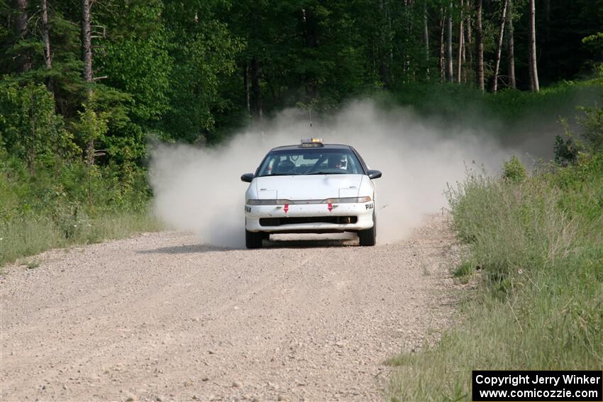 The '0' car, a Mitshibishi Eclipse GSX, on SS4, Hollow Woodtick.