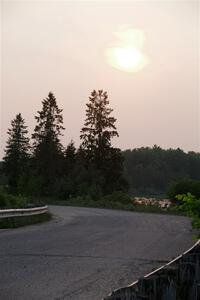 Wildfire smoke from Canada made an orangey sky before SS6, Camp 3 South.