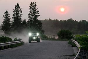 A Jeep Wrangler sweeps SS6, Camp 3 South.