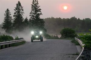 A Jeep Wrangler sweeps SS6, Camp 3 South.