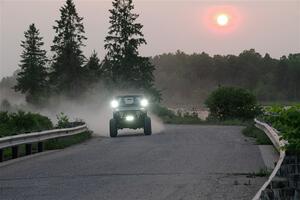 A Jeep Wrangler sweeps SS6, Camp 3 South.