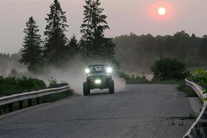 A Jeep Wrangler sweeps SS6, Camp 3 South.