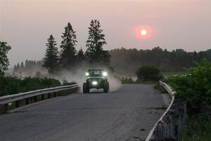 A Jeep Wrangler sweeps SS6, Camp 3 South.