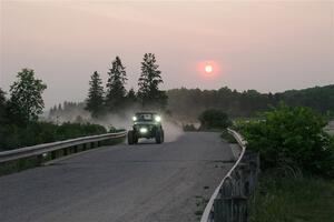 A Jeep Wrangler sweeps SS6, Camp 3 South.