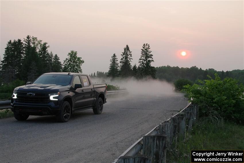 A Chevy Silverado sweeps SS6, Camp 3 South.