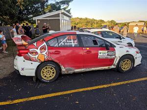 Matt Dickinson / Chris Kremer Subaru WRX STi at Thursday evening's parc expose.