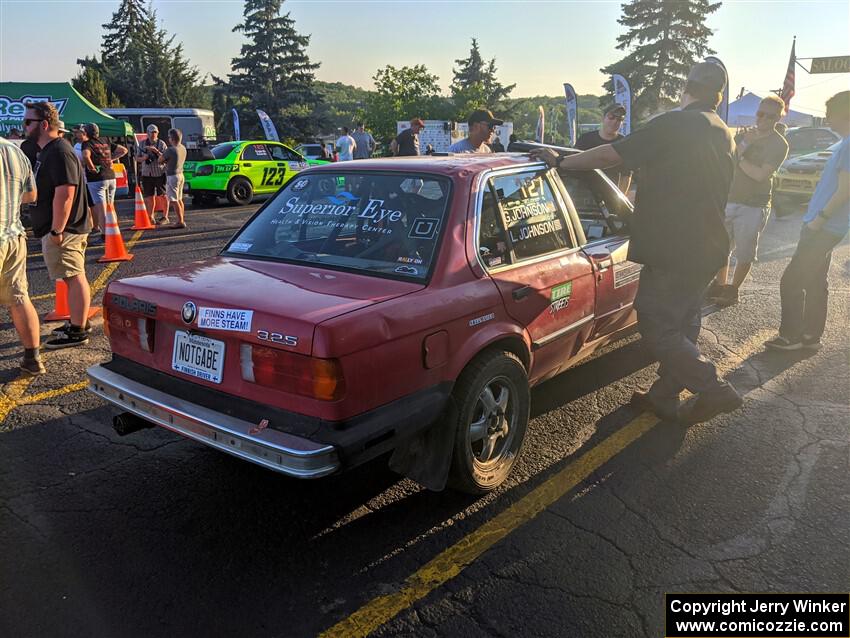 Levi Johnson / Griffin Johnson BMW 325e at Thursday evening's parc expose.