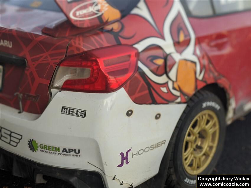 Matt Dickinson / Chris Kremer Subaru WRX STi at Thursday evening's parc expose.