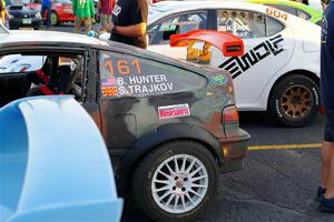 Bret Hunter / Stefan Trajkov Honda CRX and Nathan Odle / Glen Ray Lexus IS250 at Thursday evening's parc expose.