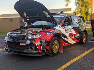 Brian Mbuvi / Alex Ferencz Subaru WRX STi at Thursday evening's parc expose.