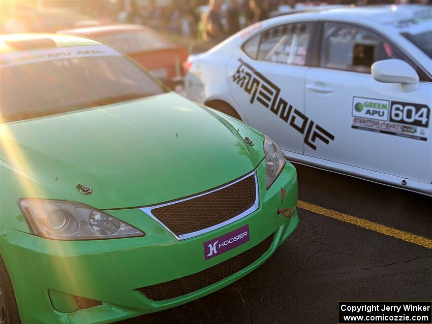 Brian Katz / Matt Vaught Lexus IS350 and Nathan Odle / Glen Ray Lexus IS250 at Thursday evening's parc expose.