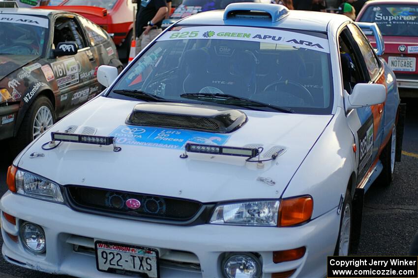 Tyler Matalas / Dustin Sharkozy Subaru Impreza LX at Thursday evening's parc expose.