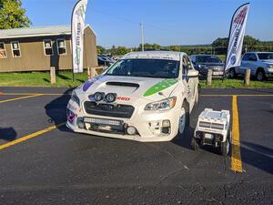 Jamey Randall / Andrew Rausch Subaru WRX at Thursday evening's parc expose.