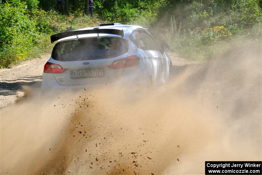 Javier Olivares / K.J. Miller Ford Fiesta Rally3 on SS1, Thorpe Tower I.